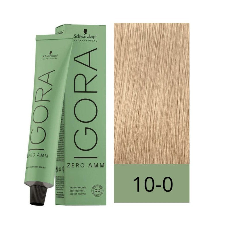 Tinte Igora Zero Amm 10-0 Rubio Platino Natural 60 ml- Coloración Permanente Sin Amoníaco
