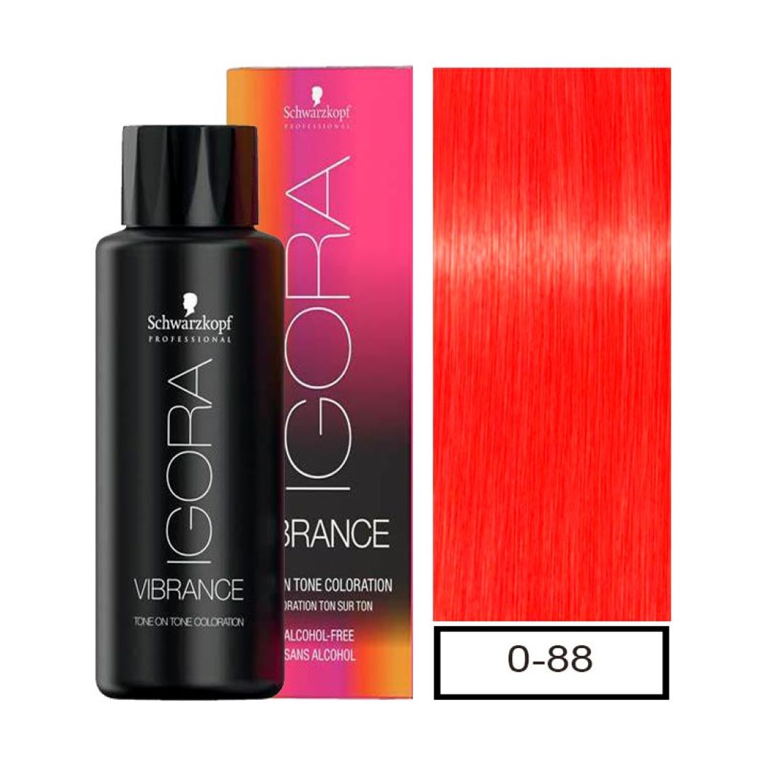 Tinte Igora Vibrance  0-88 Concentrado Rojo 60 ml- Coloración Demipermanente